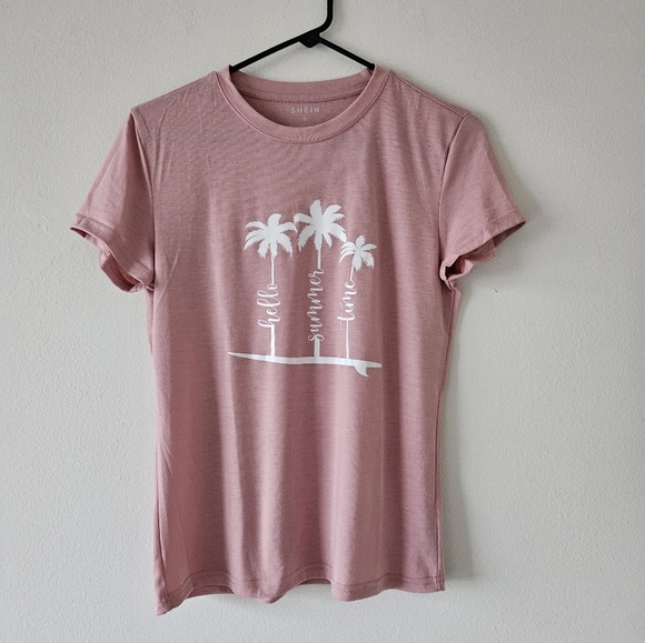 🏝summer tee bundle of 2 one gray one pink size small brand new! - Picture 6 of 7